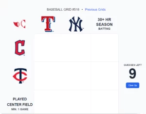 Baseball Immaculate Grid